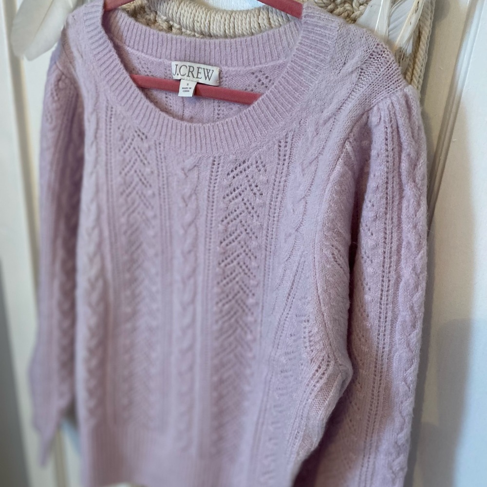 J. Crew Women's Light Purple Cable Knit Sweater